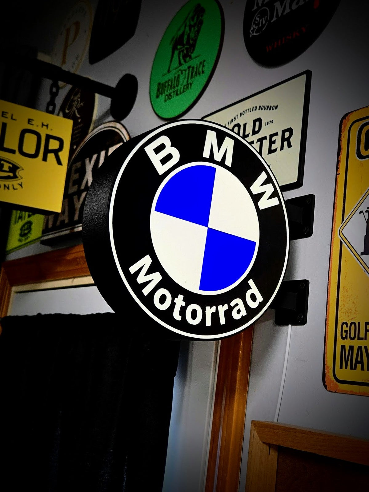 BMW MOTORRAD 12 Inch Light Box LED Sign 3D Printed Wall Decor Man Cave Garage