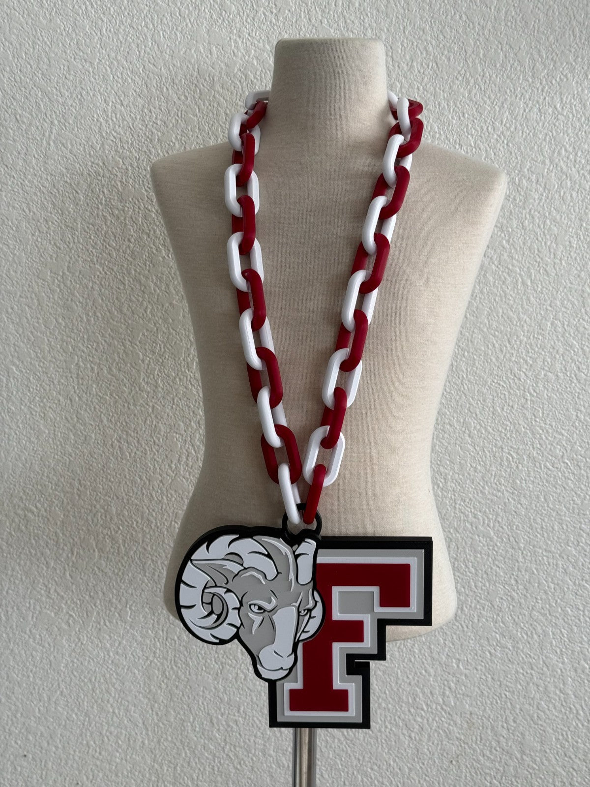 Fordham Rams Oversized Logo Necklace, Hype Turnover Chain HandMade 3D Printed