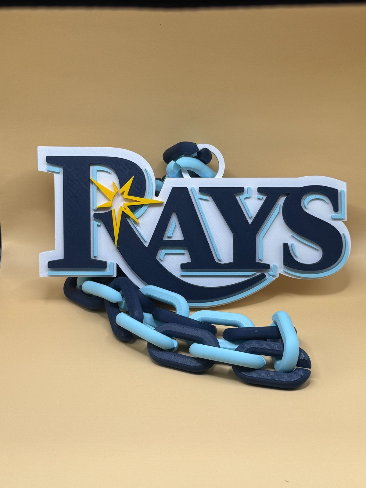 Tampa Bay Rays Oversized Necklace, Pendant Turnover Chain HandMade 3D Printed