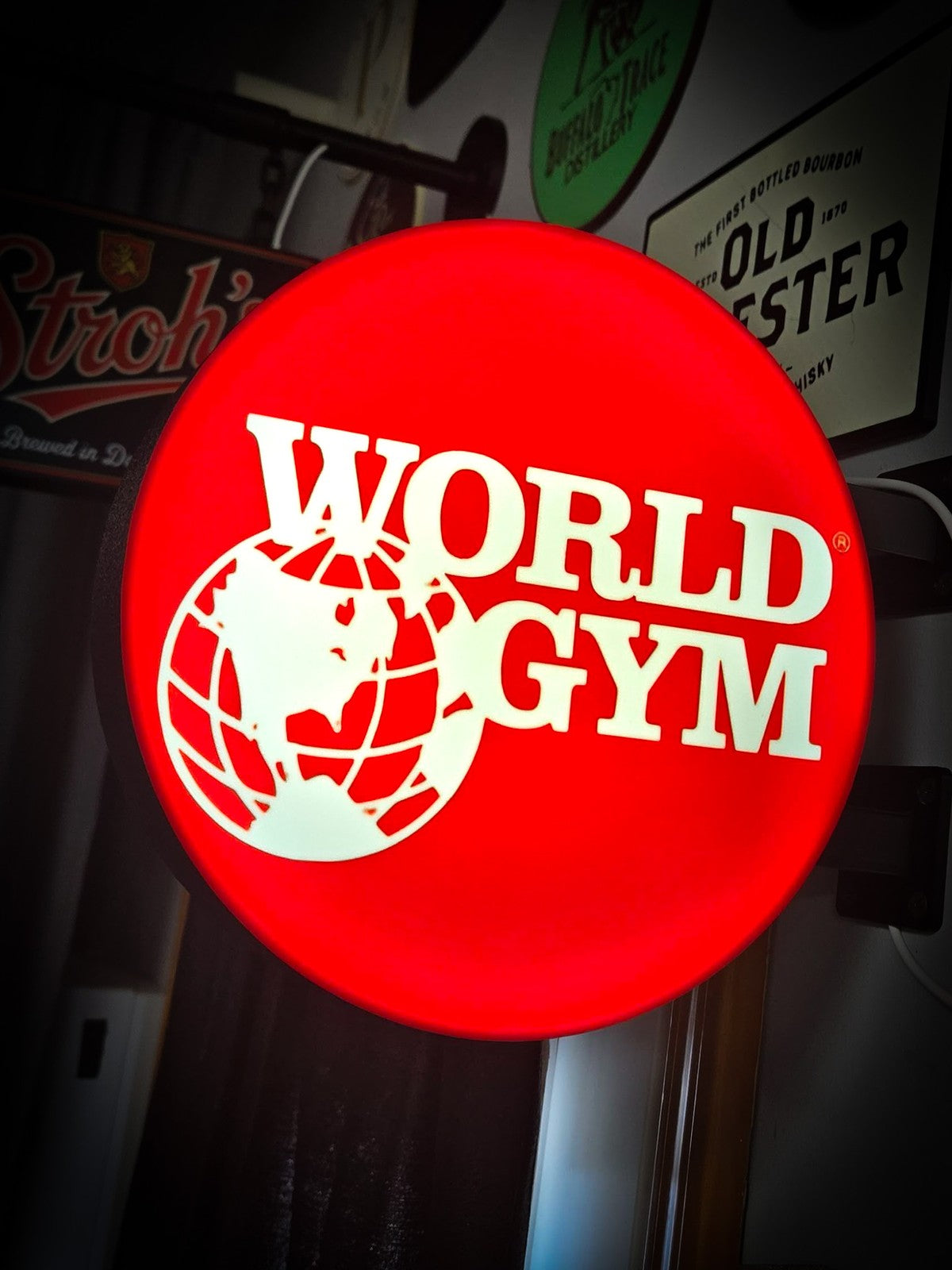 WORLD GYM 12 Inch Light Box LED Sign 3D Printed Wall Decor Man Cave Garage