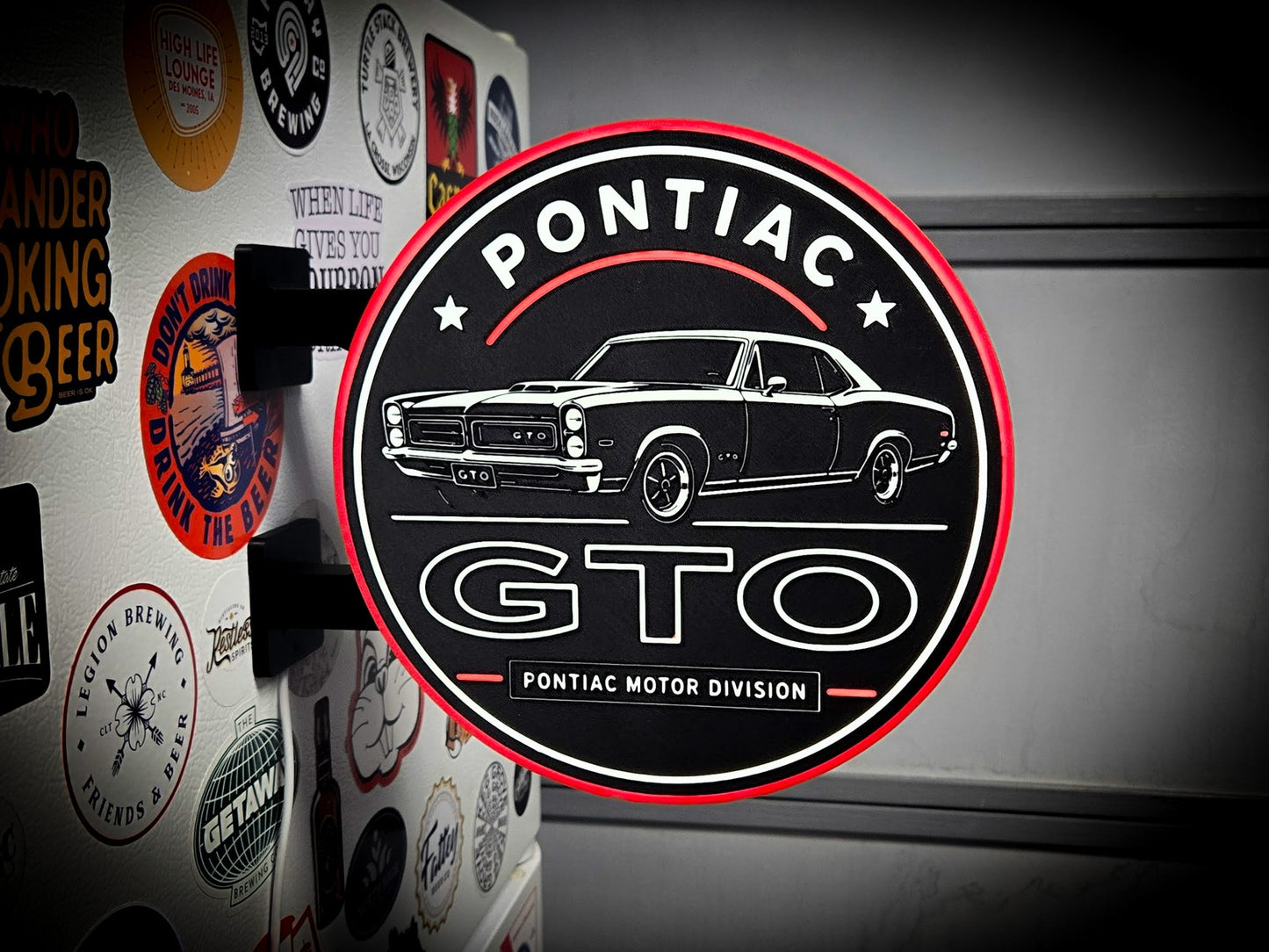 PONTIAC GTO 12 Inch Light Box LED Sign 3D Printed Wall Decor Man Cave Garage