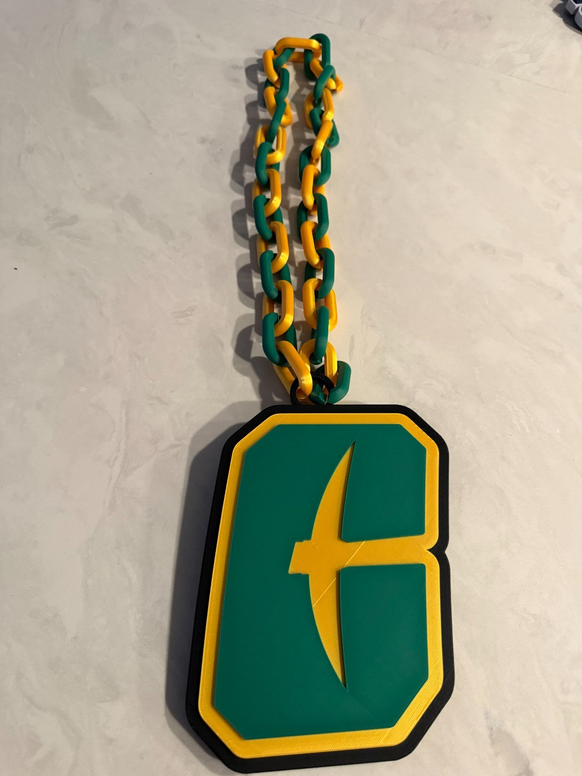 Charlotte 49ers Logo Necklace Oversized Turnover Chain HandMade 3D Printed