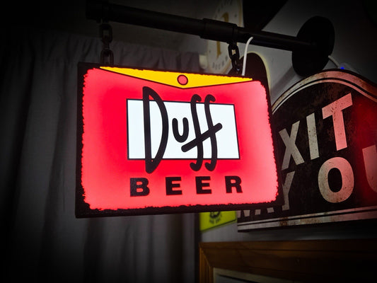 XL Duff Beer Hanging LED Light Box | Double Sided Bar Garage Sign Man Cave Decor