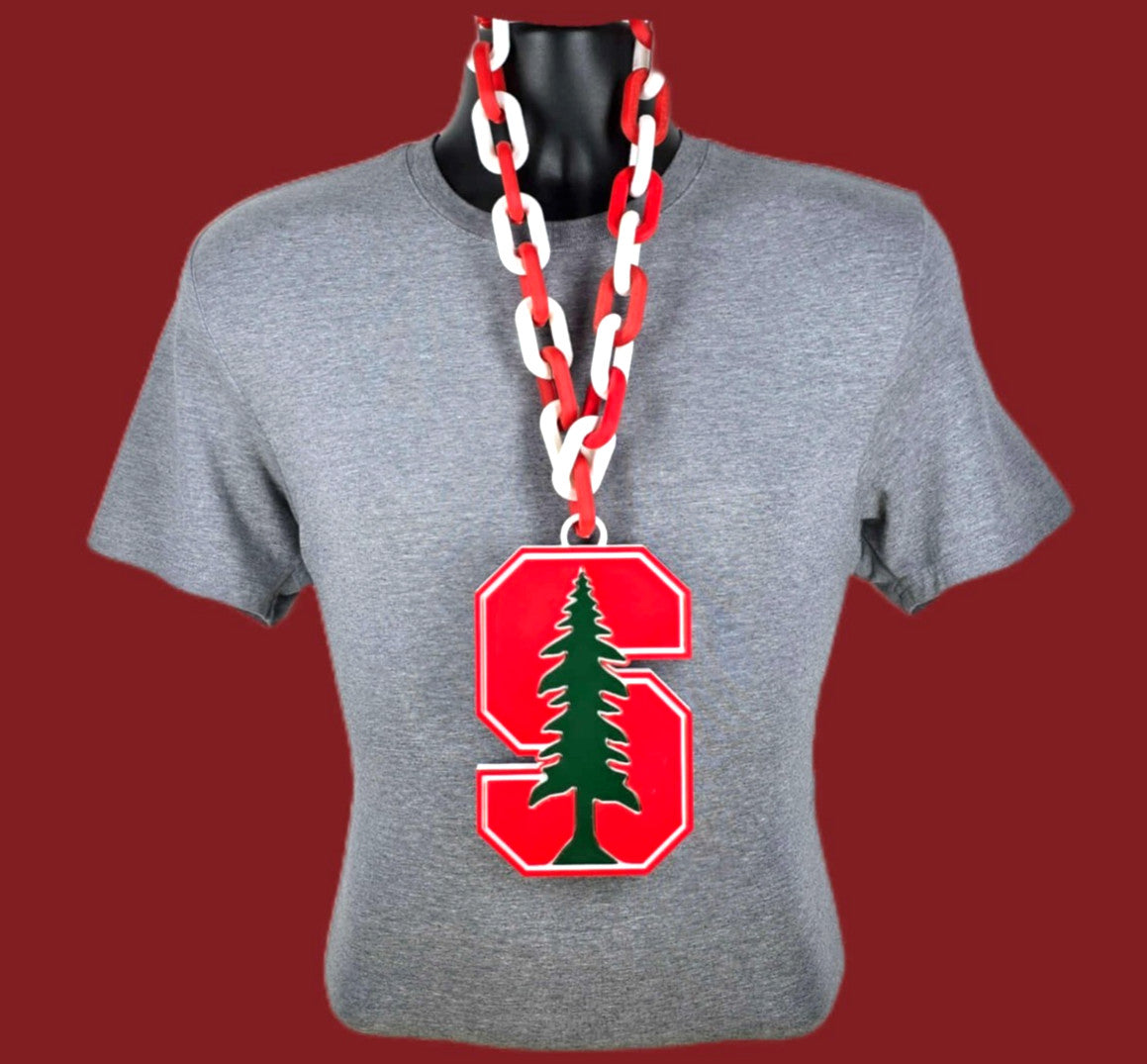 Stanford Cardinal Fan Chain NCAA Big Logo Oversized Necklace Game Day Football