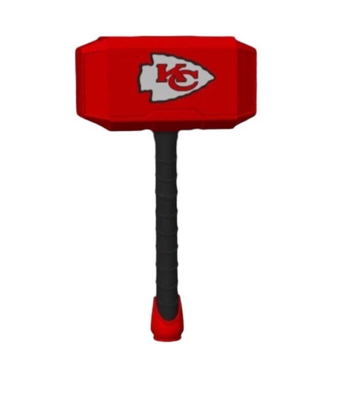 Chiefs Football Themed Mjolnir Thor's Hammer