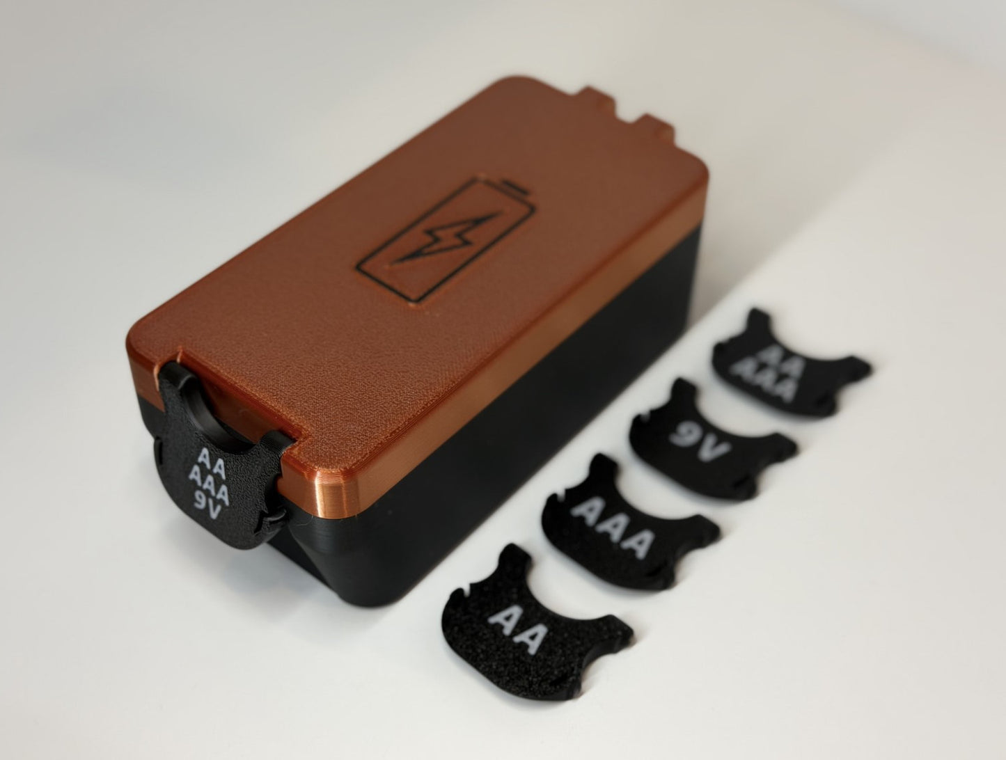 Battery Organizer Box | AA AAA 9V Battery Case | 3D Printed Battery Storage