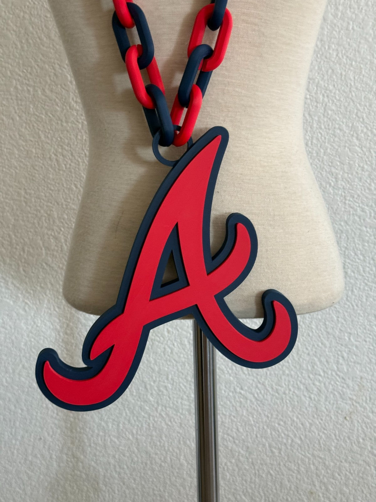 Atlanta Braves Oversized Necklace, Pendant Handmade 3D Printed