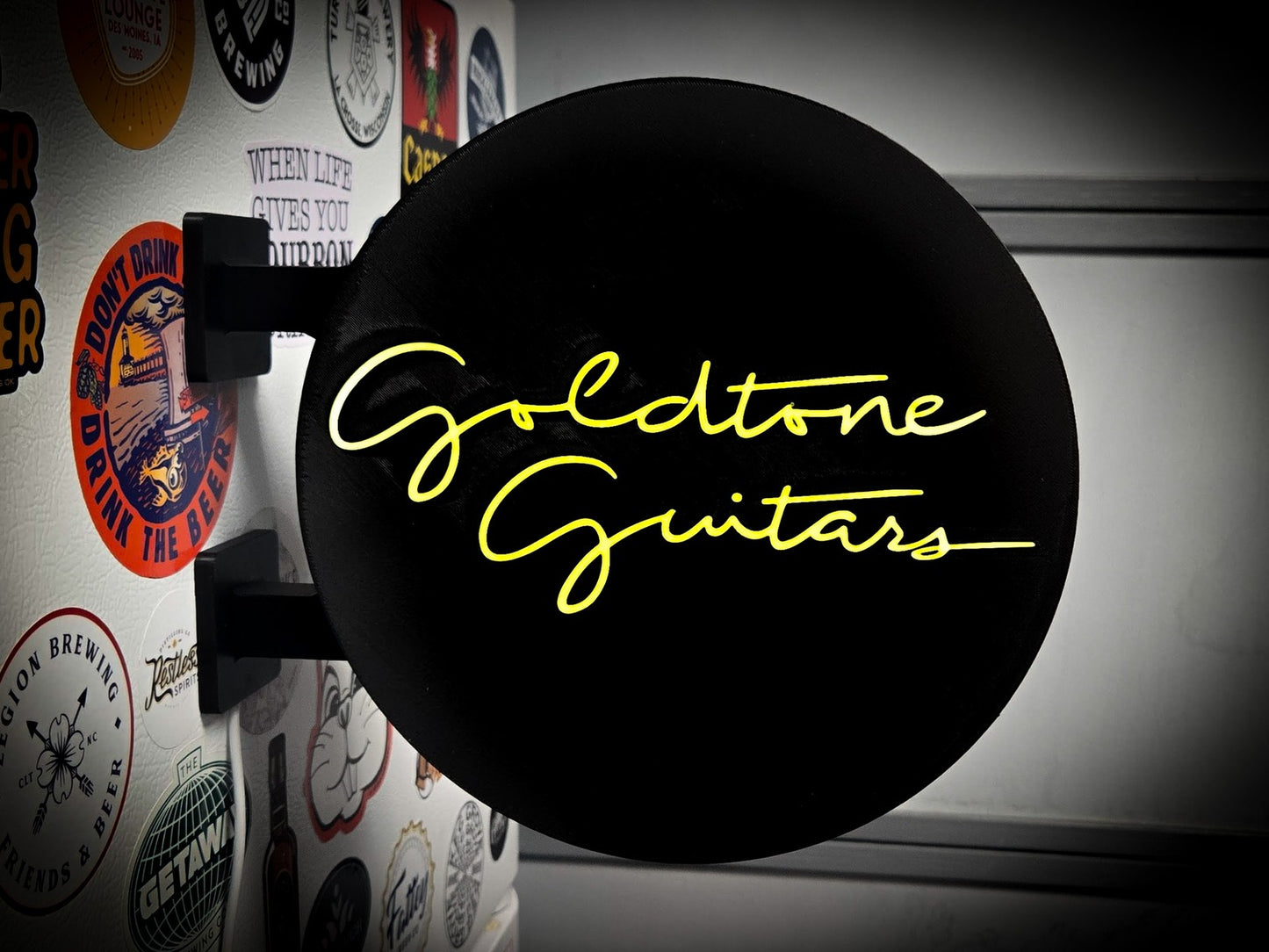 GOLDTONE GUITARS 12 Inch Light Box LED Sign 3D Printed Wall Decor Man Cave