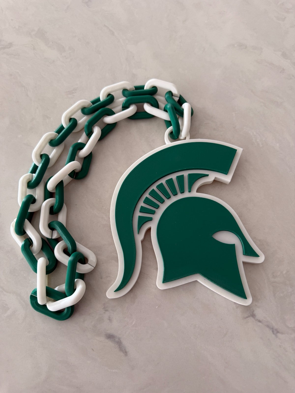 Michigan State Spartans Logo Oversized Necklace, Pendant Chain Handmade