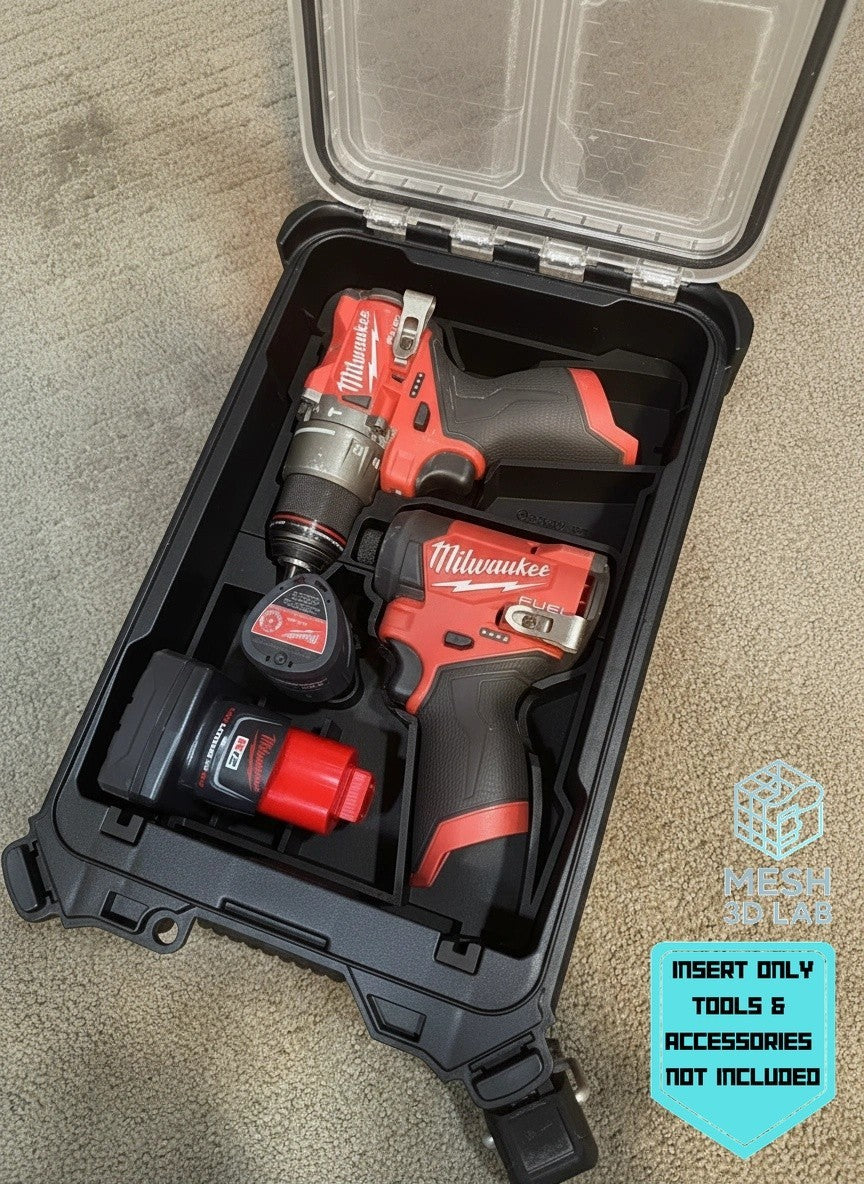 Fits Milwaukee M12 3497-22 Drill Driver Combo PACKOUT Insert (Insert Only)
