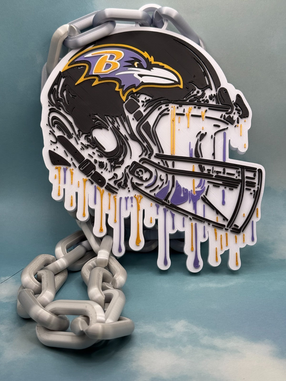 Baltimore Ravens Oversized Helmet Necklace Drip Hype Chain