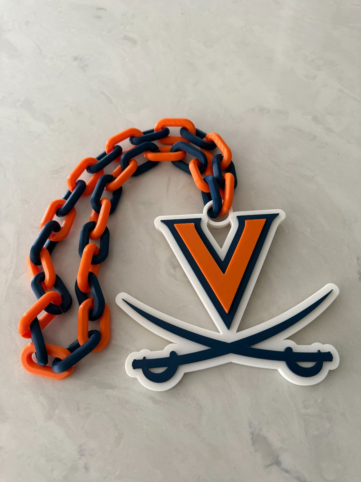 Virginia Cavaliers Logo Necklace Oversized Hype Chain Handmade 3D Printed