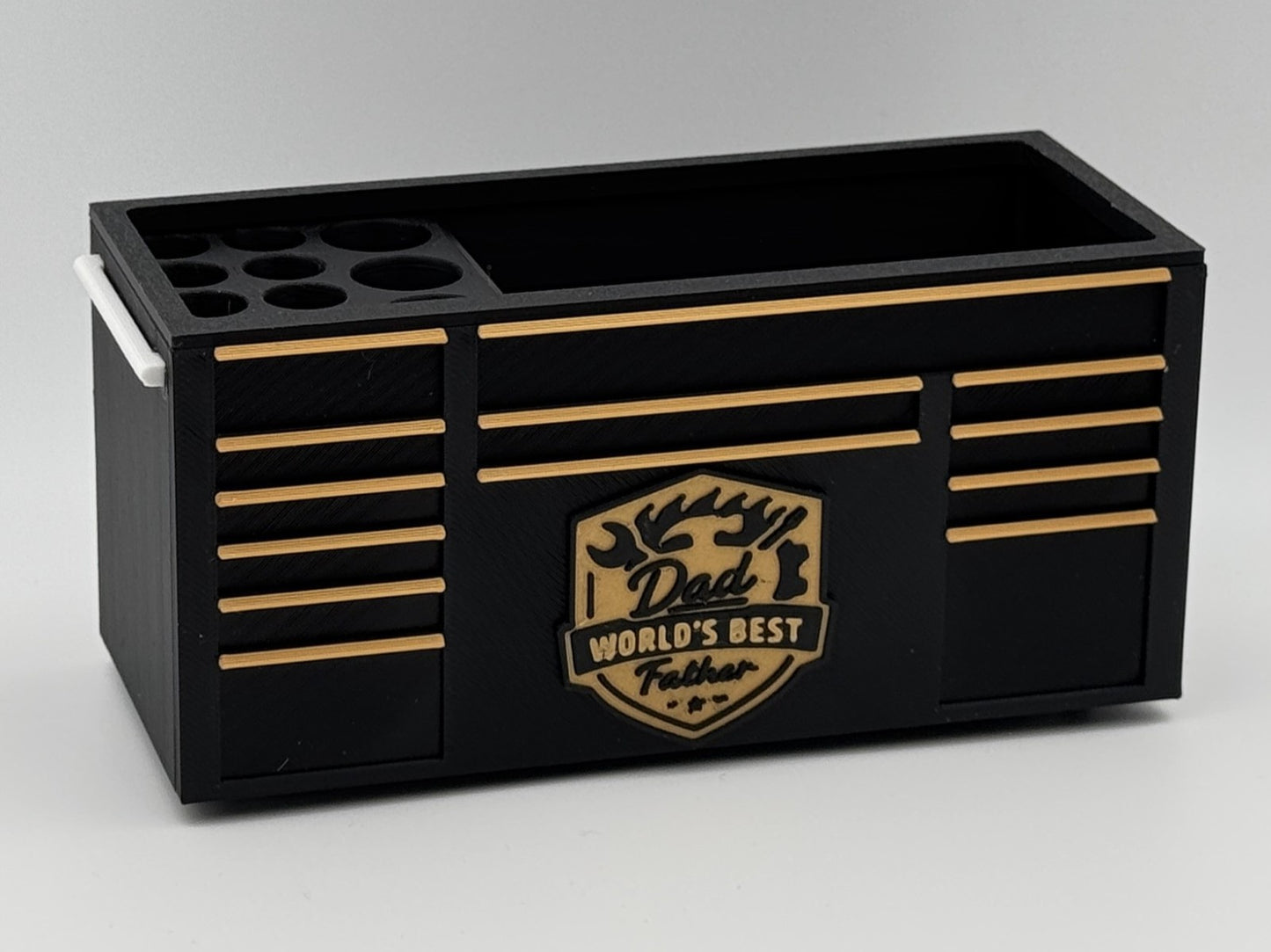 Toolbox Desk Organizer World's Dad | Father's Day Gift | Pen Holder | No lid
