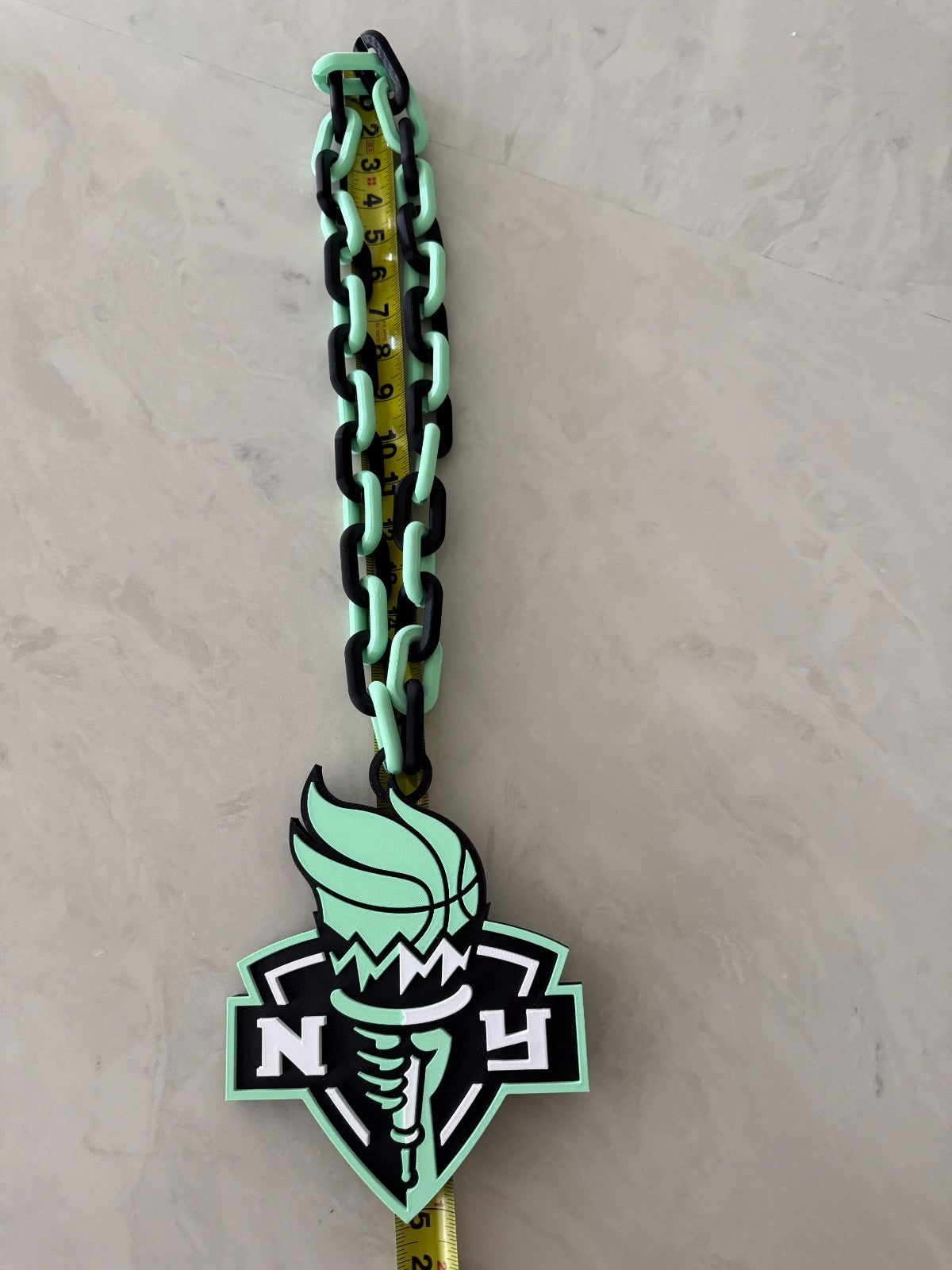 New York Liberty Oversized Necklace Hype Turnover Chain WNBA HandMade 3D Printed