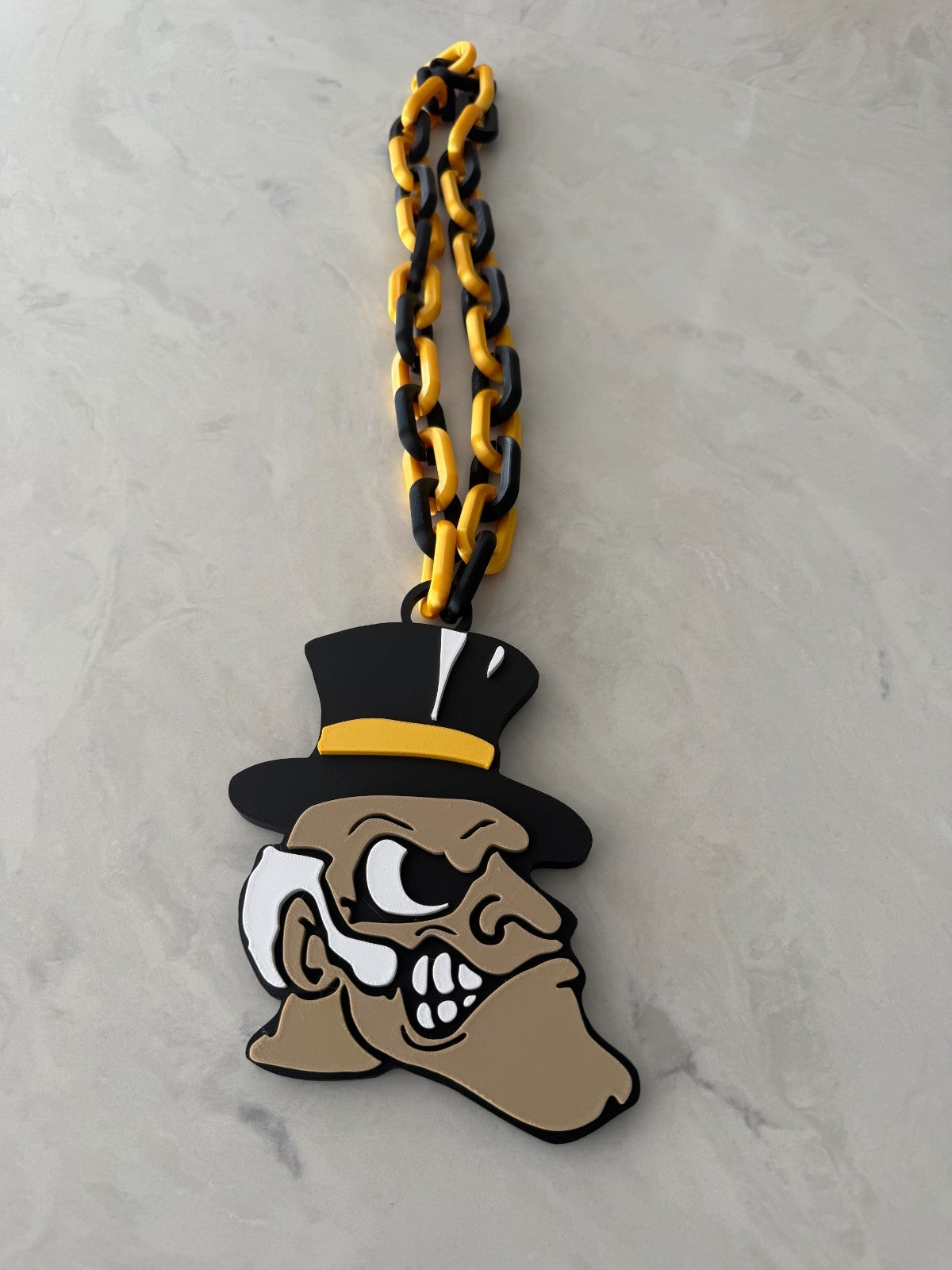 Wake Forest Demon Deacons Logo Oversized Necklace Pendant Chain HandMade 3D
