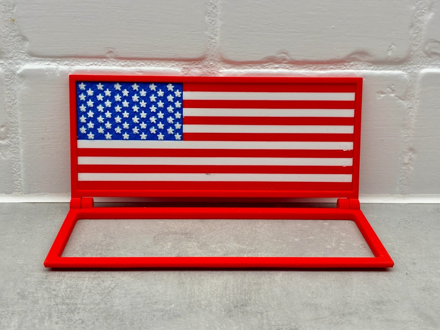 Mini Red Toolbox Pen Holder | Desk Organizer with American Flag |