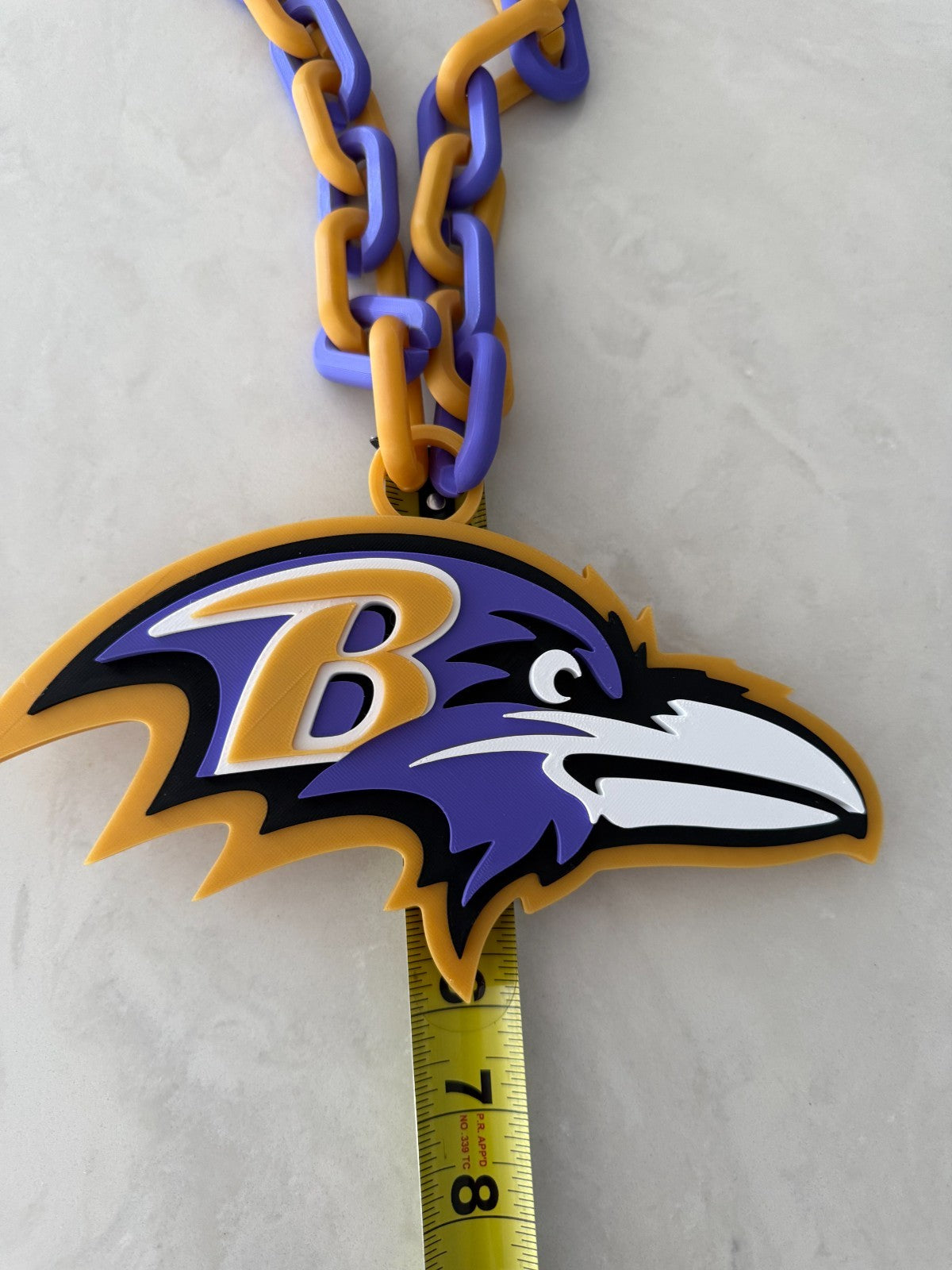 Baltimore Ravens Oversized Logo Necklace, Pendant Handmade 3D Printed