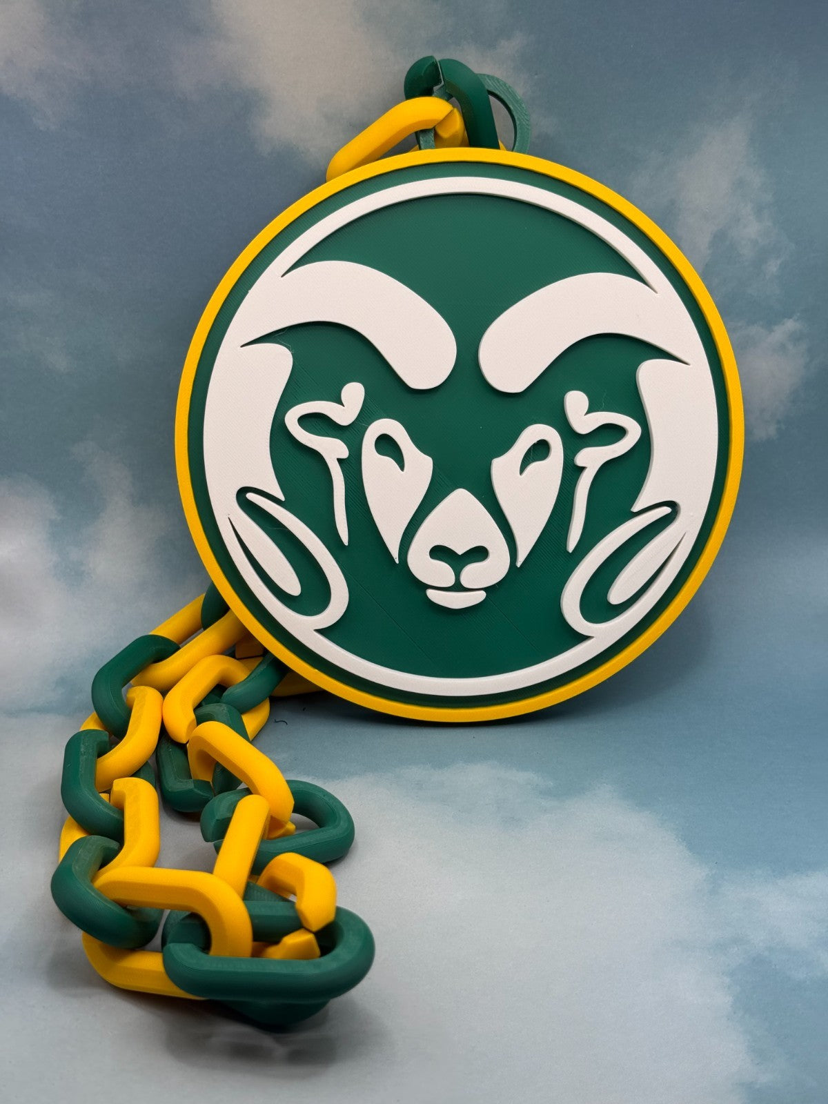 Colorado State Rams Logo Oversized Necklace, Pendant Chain