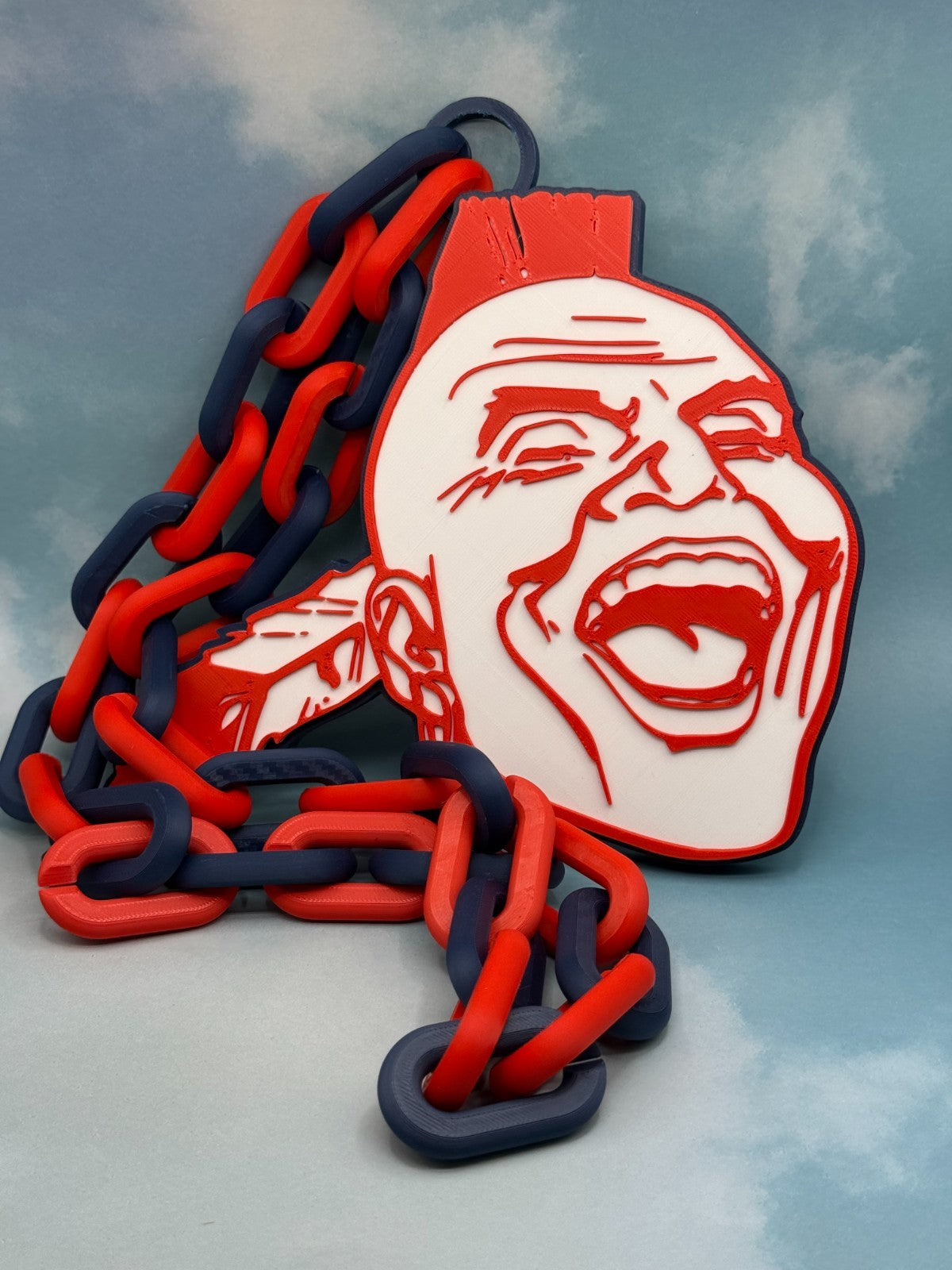 Atlanta Braves Logo Oversized Necklace Pendant Turnover Chain Handmade 3D Print