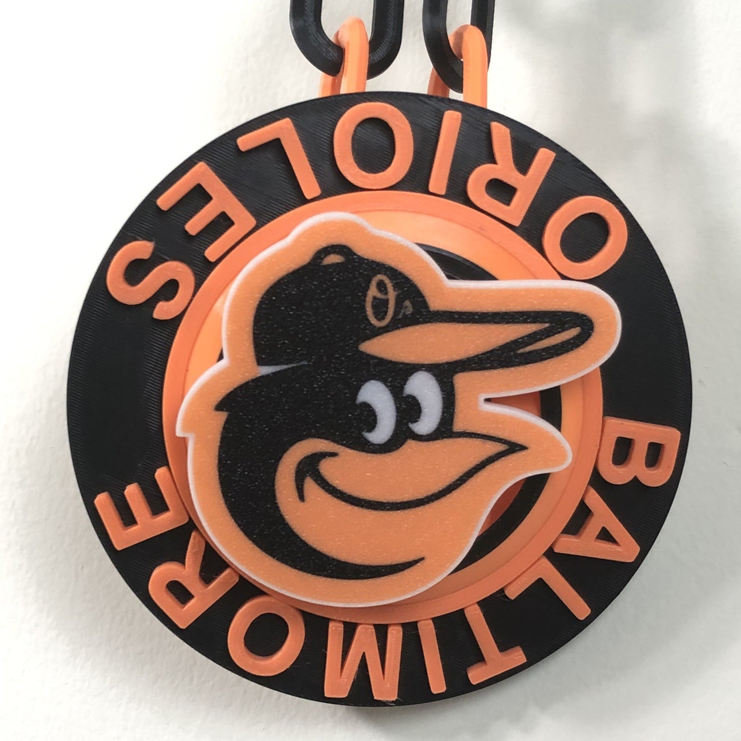 Baltimore Orioles 3D Printed Spinning Fan Chain Orange Black Baseball MLB