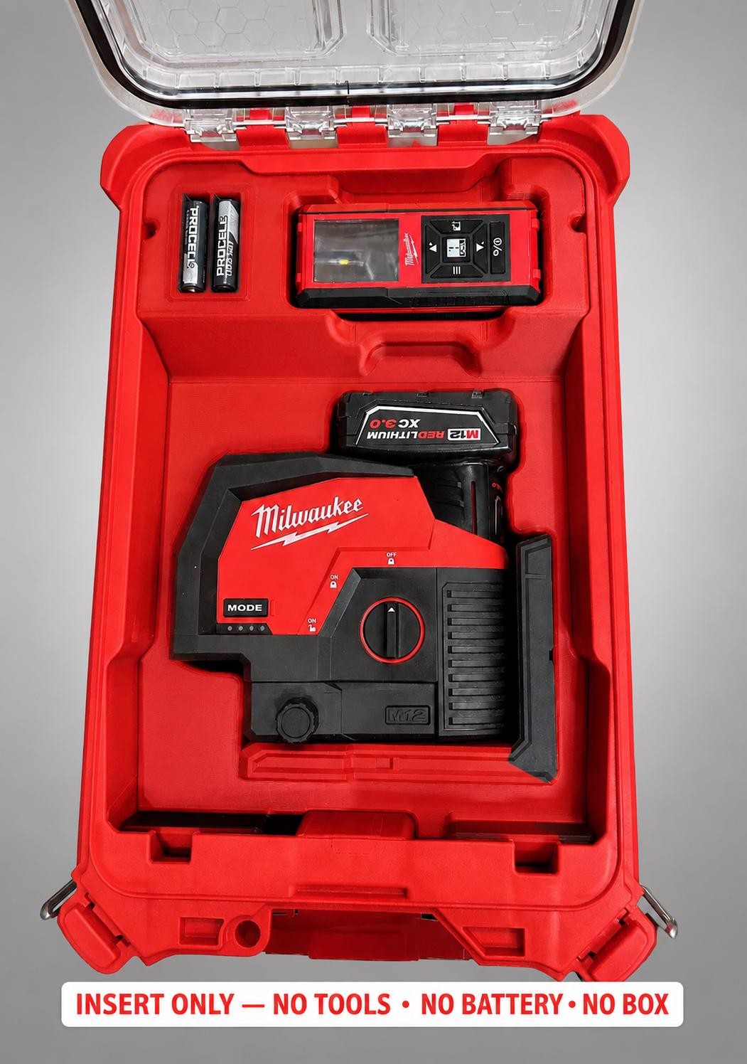 Milwaukee Packout Insert for Laser Line + Distance Meter Storage | 3D Printed