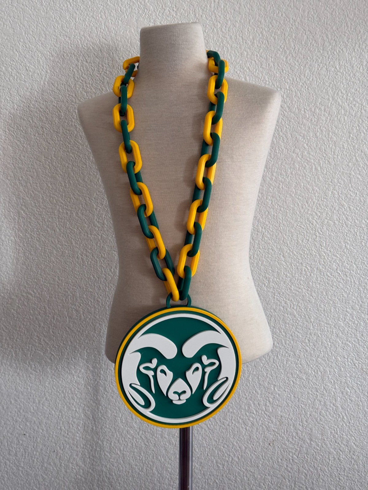 Colorado State Rams Logo Oversized Necklace, Pendant Chain