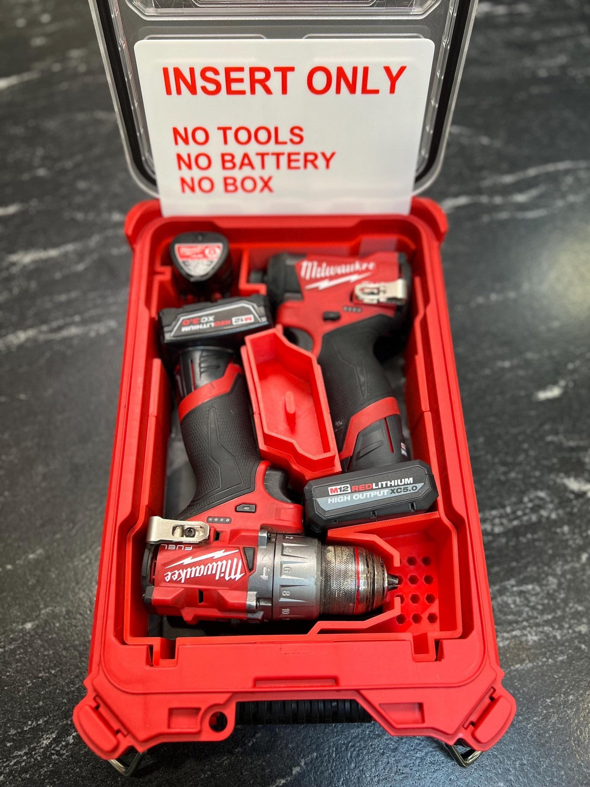 Milwaukee Compatible M12 Fuel Cordless Hammer  Drill & Impact Driver Insert Tray