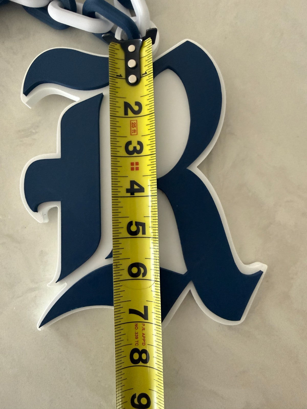 Rice Owls Logo Necklace Oversized Turnover Chain HandMade 3D Printed