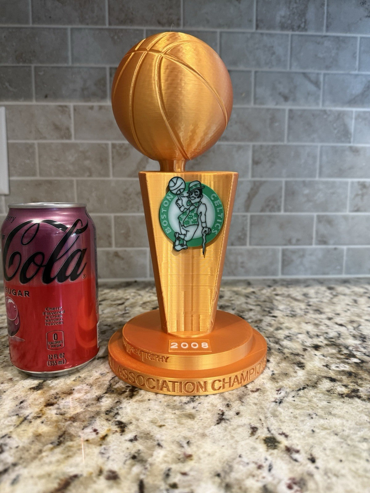 2008 Boston Celtics NBA CHAMPIONS TROPHY gold pla Larry O'Brien 10 inches