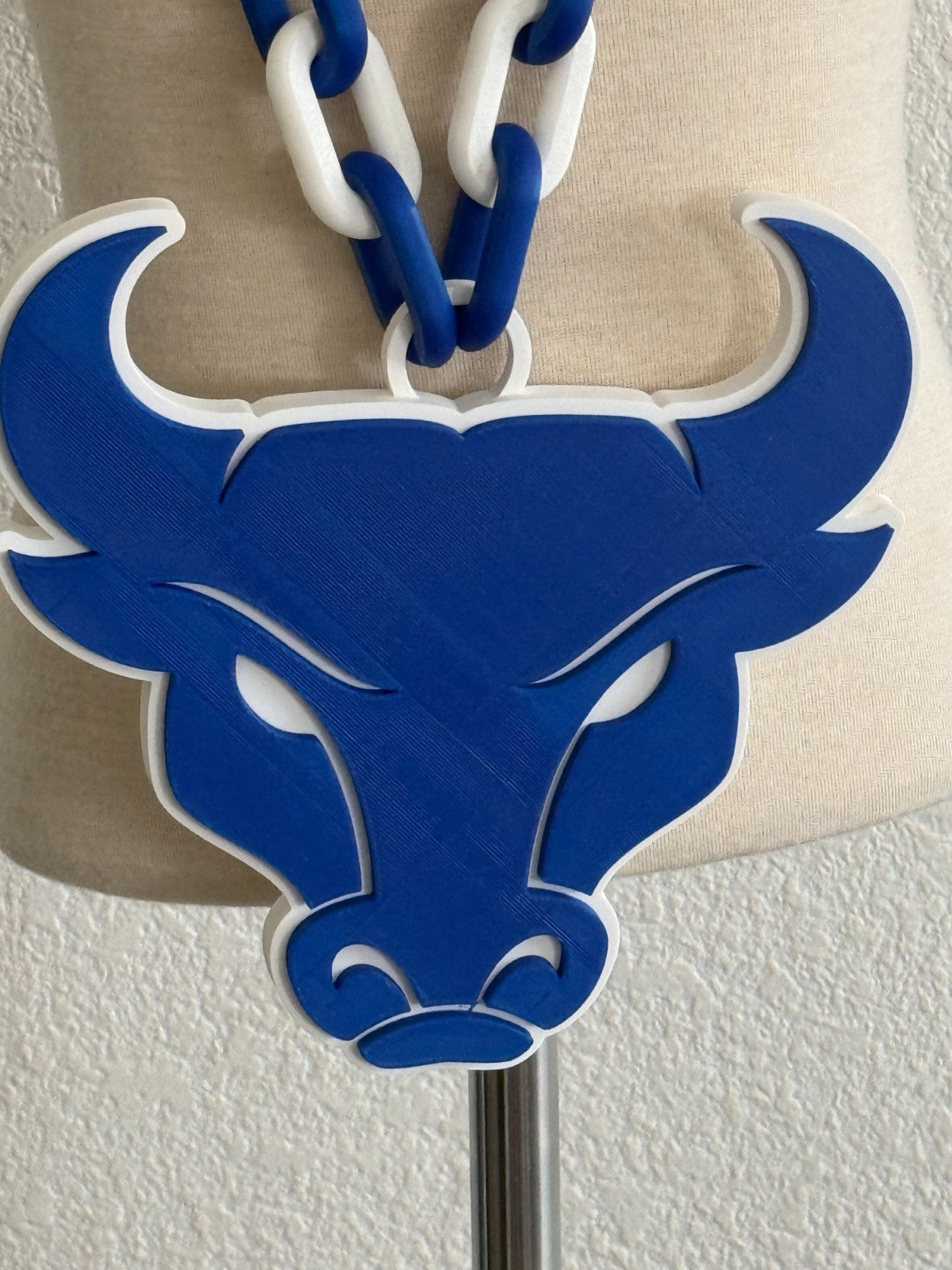 Buffalo Bulls Oversized Necklace Hype Chain NCAA Fan Big Logo Blue White