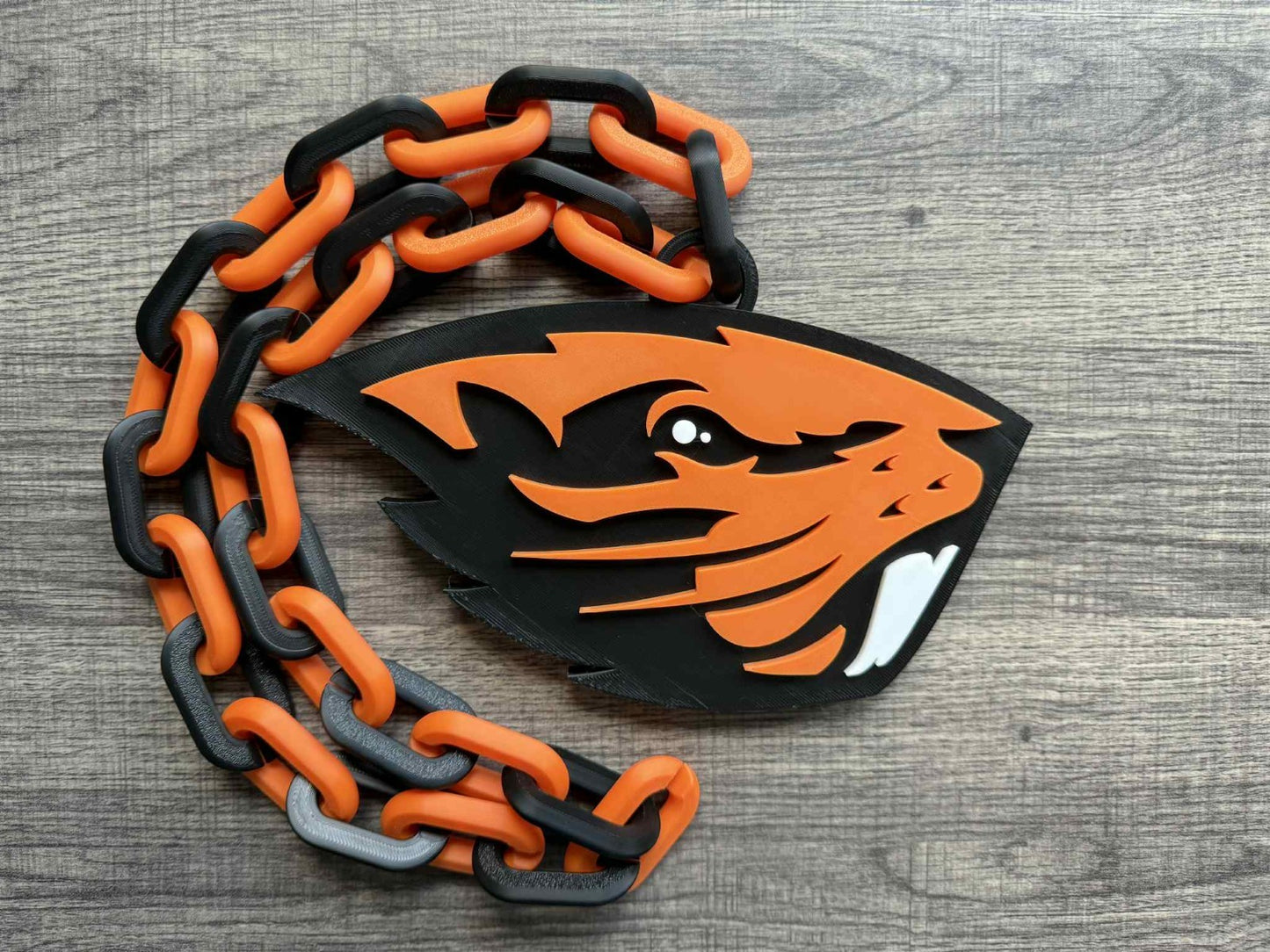 Oregon State Beavers Logo Oversized Necklace, Pendant Chain