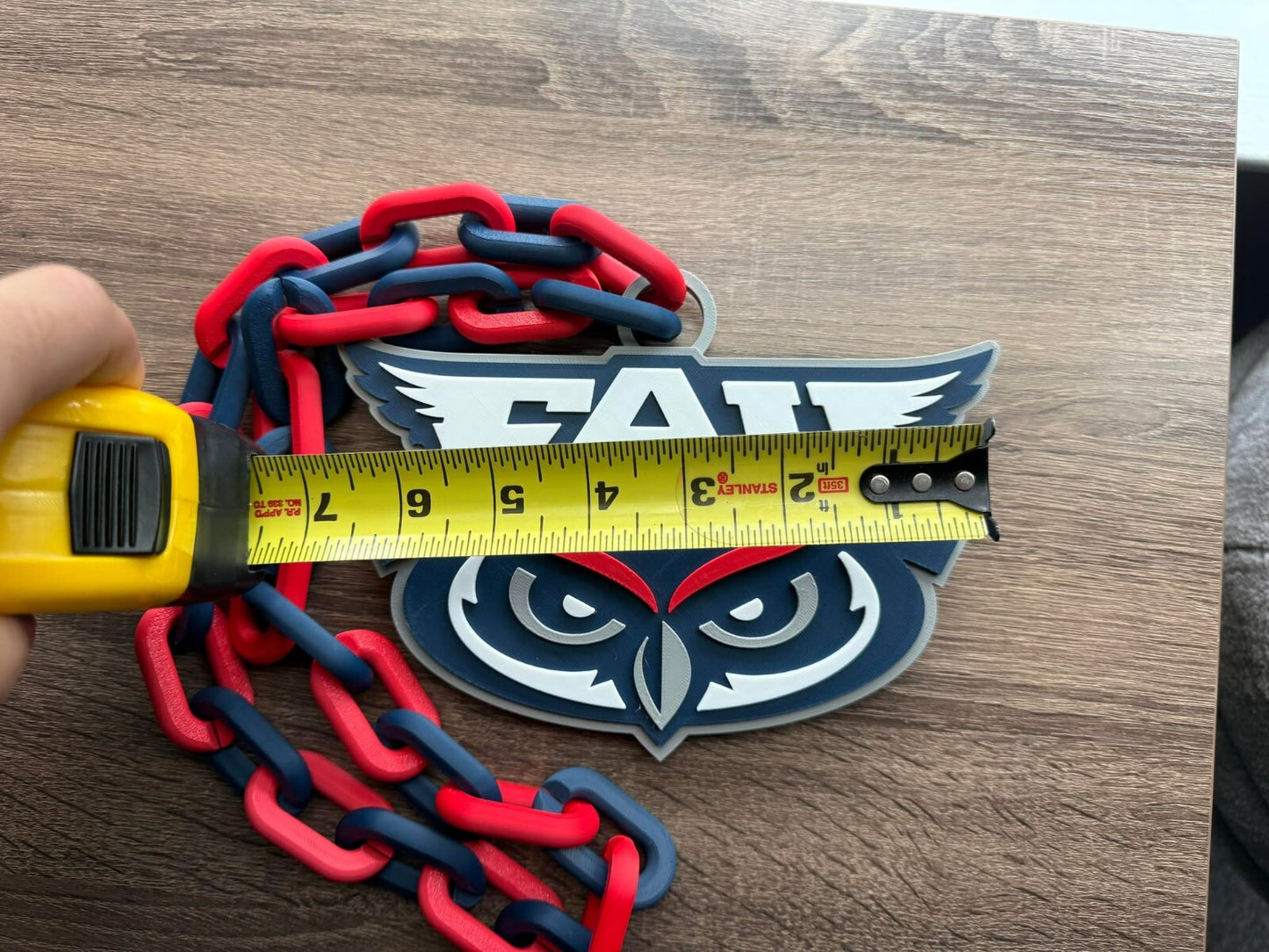 Florida Atlantic Owls Oversized Necklace, Hype Chain [Made To Order]