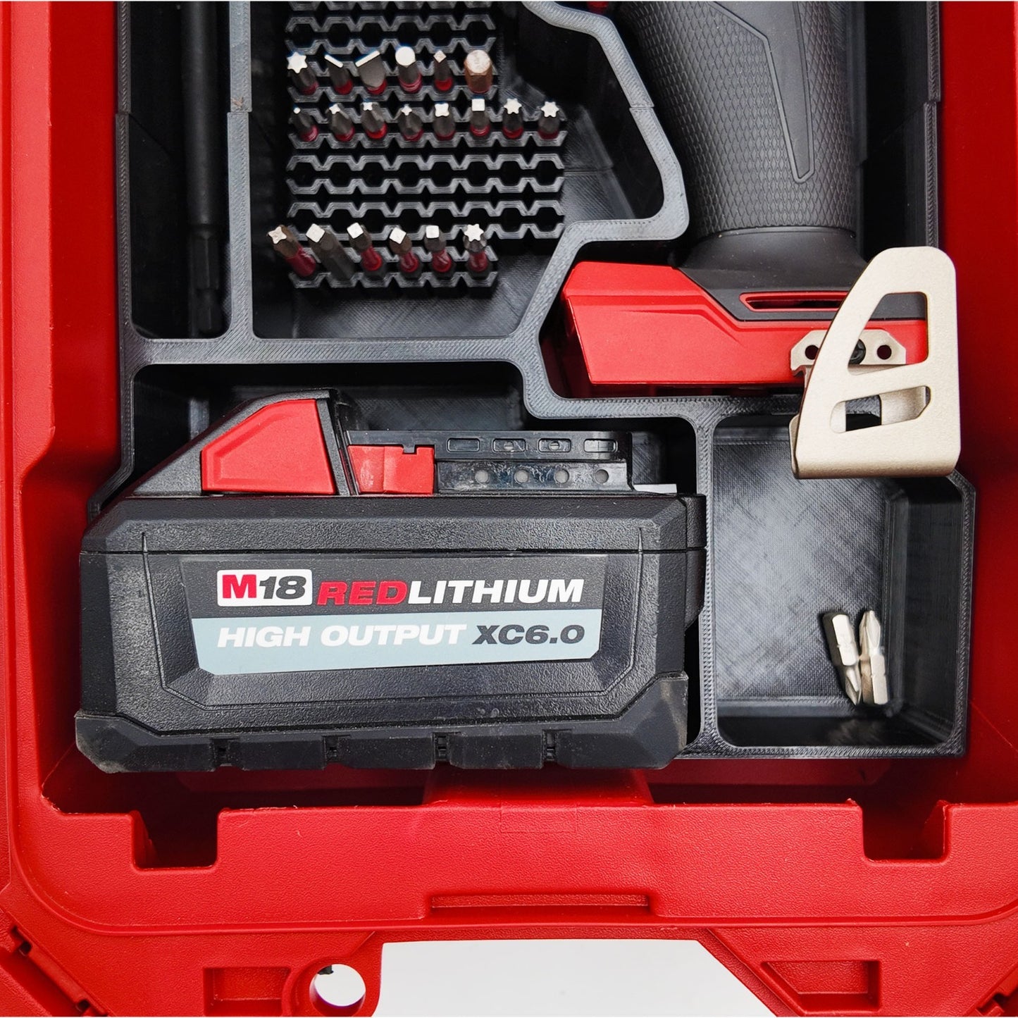 M18 Fuel 1/4" Hex Impact Driver Organizer for Milwaukee Compact Packout insert