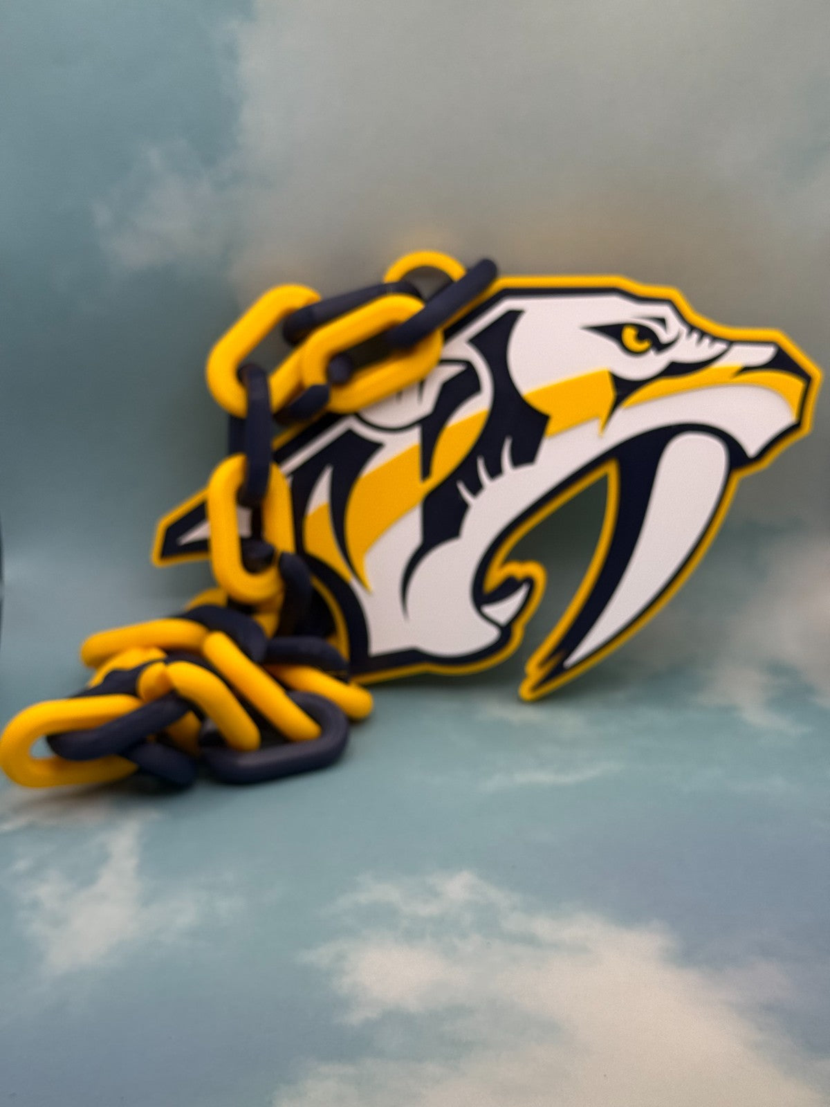 Nashville Predators Logo Oversized Necklace, Fan Chain“LET'S GO PREDATORS!”