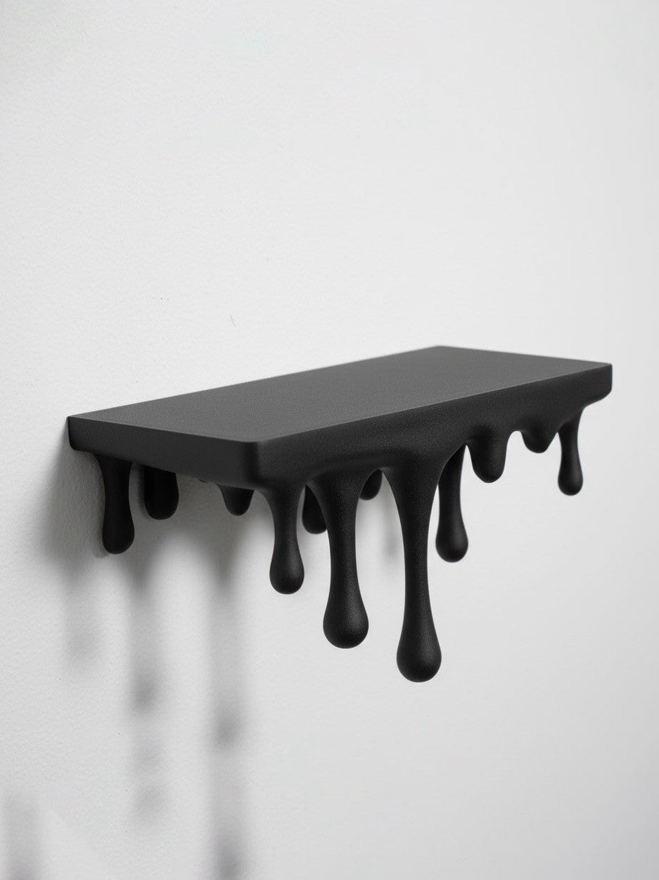 Modern Dripping Effect Floating Shelf - Custom 3D Printed Wall Decor
