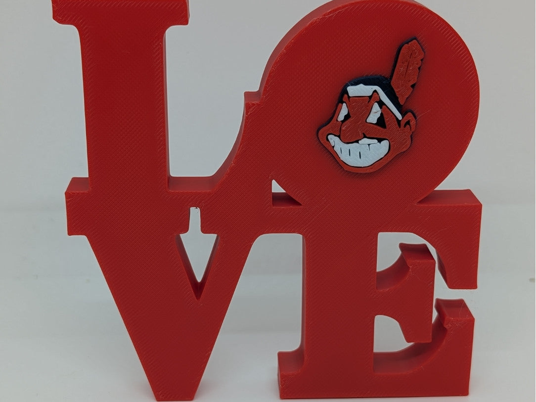 Cleveland Indians Love Park Sign 3D Printed Wall Sign