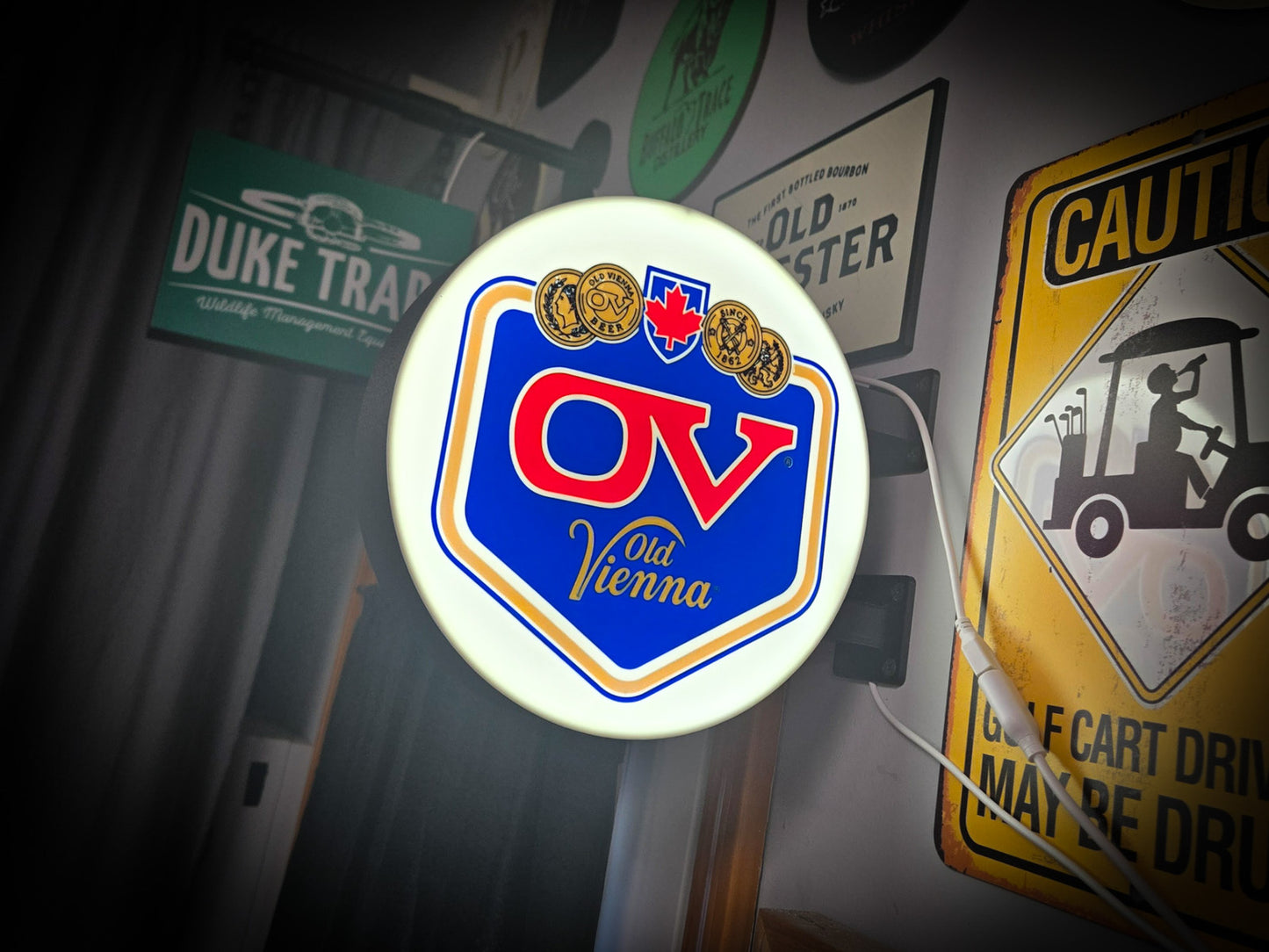 OLD VIENNA 12 Inch Light Box LED Sign 3D Printed Wall Decor Man Cave Garage