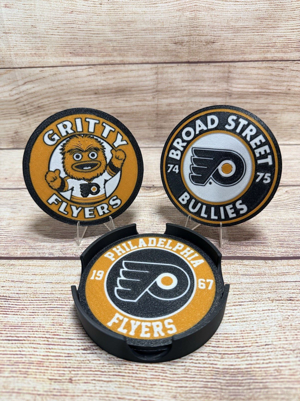 Philadelphia Flyers Custom Drink Coasters With Holder 4 Coasters Updated W New