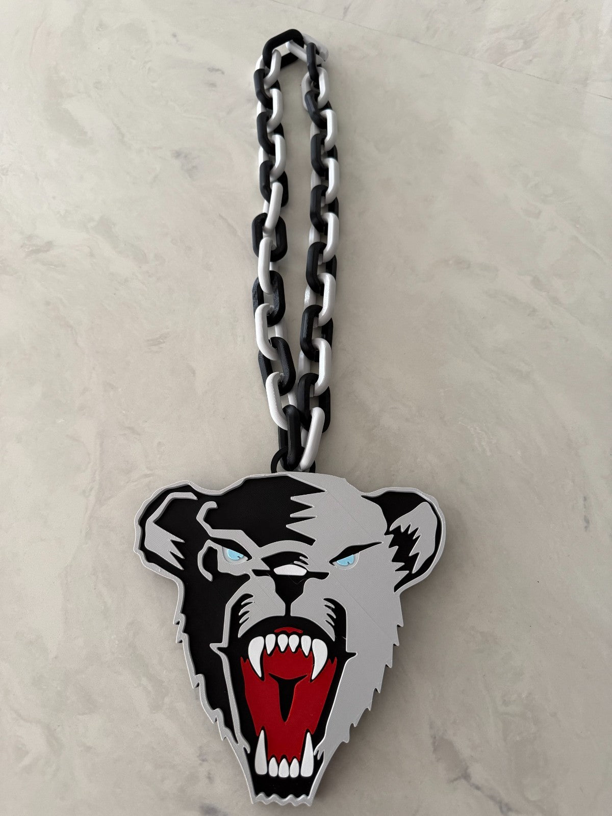 Maine Black Bears Oversized Necklace, Hype Turnover Chain Handmade 3D Printed