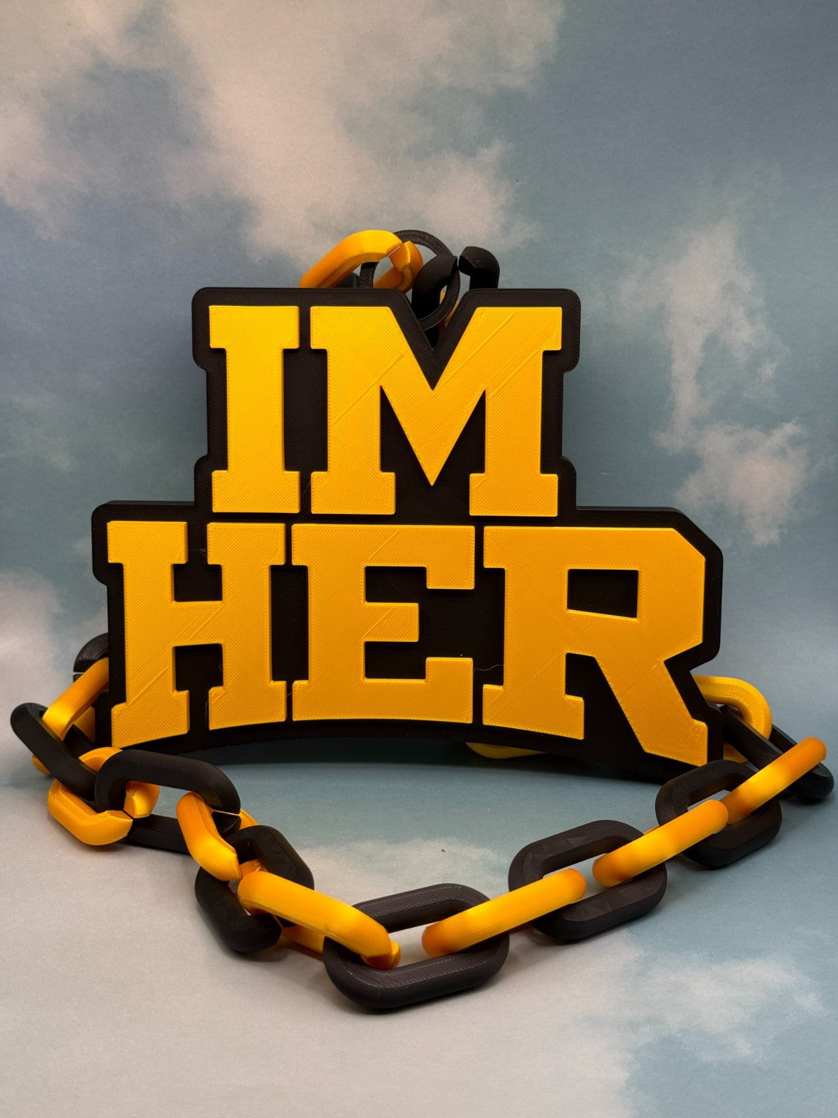 I'm Her Logo Oversized Necklace Hype Chain Handmade 3D Printed