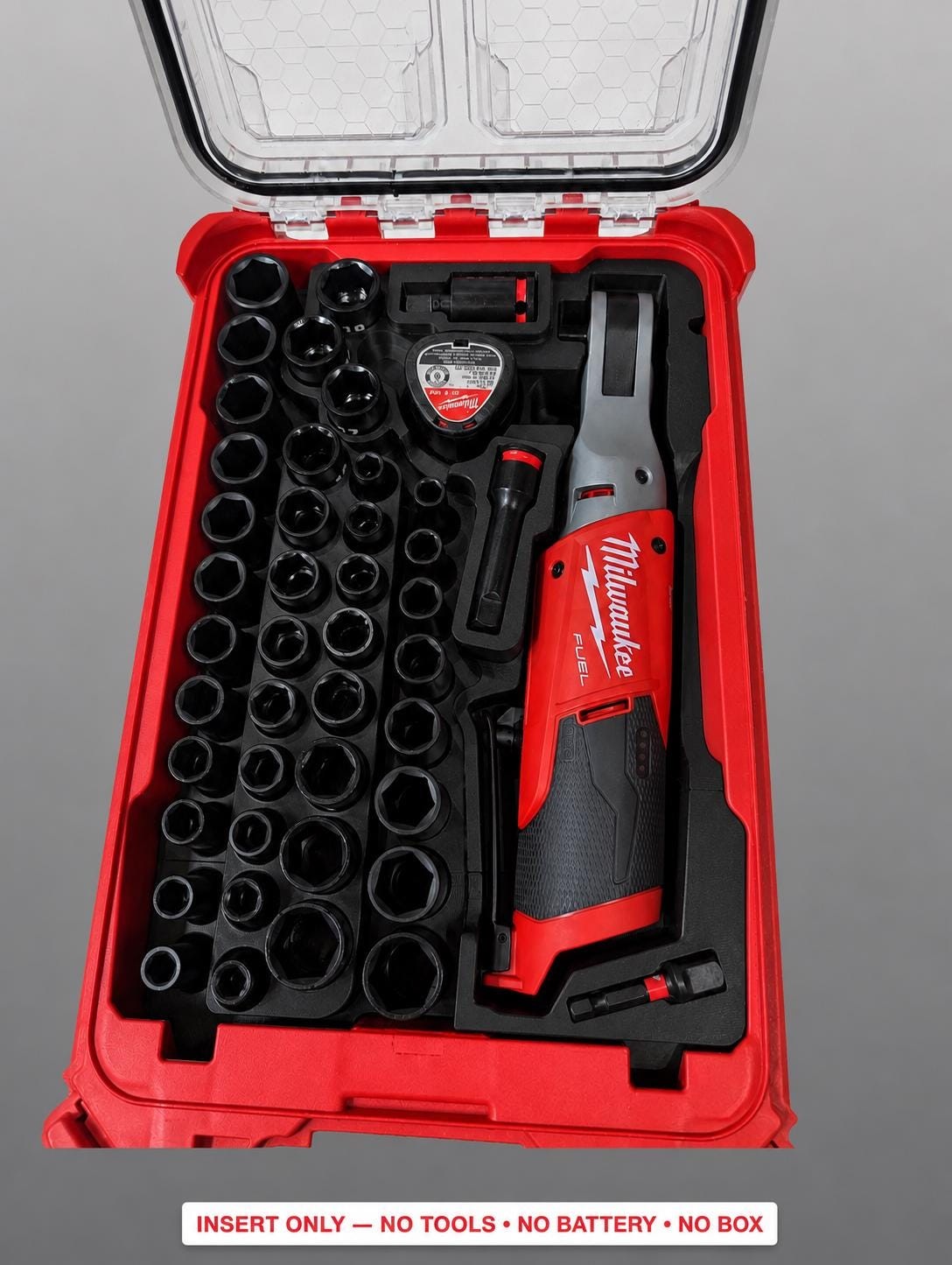 Milwaukee M12 Fuel 3/8 Ratchet Packout Insert with Shockwave 43pc Socket Set