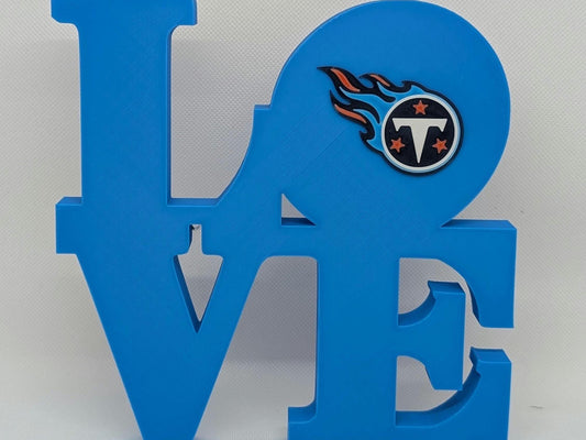 Tennessee Titans Love Park Sign - LOVE Statue 3D Printed Wall Sign