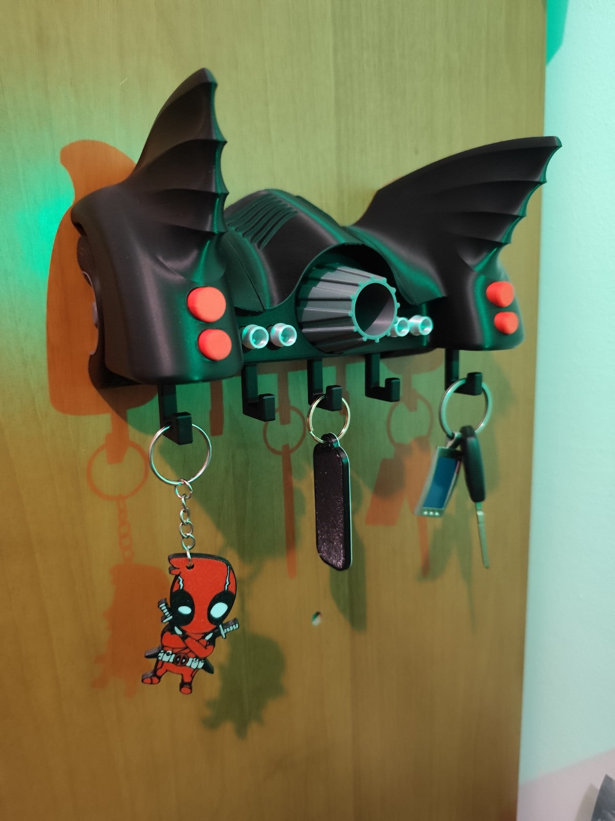 Batwing Wall Key Holder | Gothic Key Organizer | Modern Black Wall Hook | 3D Pri