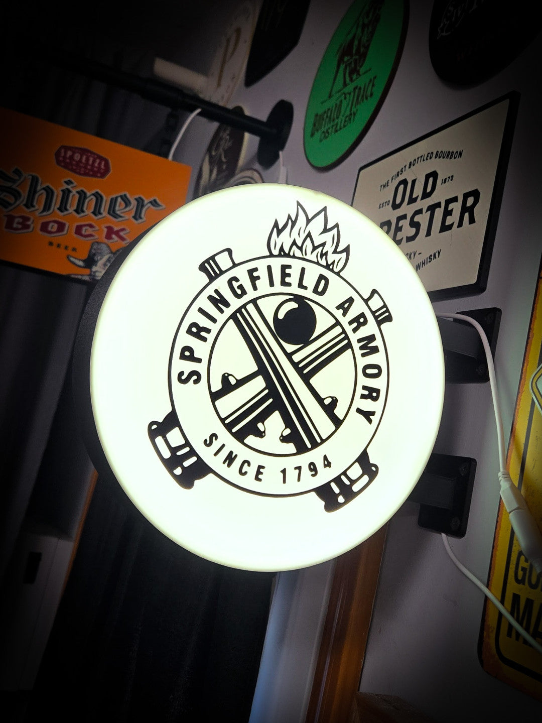 SPRINGFIELD ARMORY 12 Inch Light Box LED Sign 3D Printed Wall Decor Man Cave