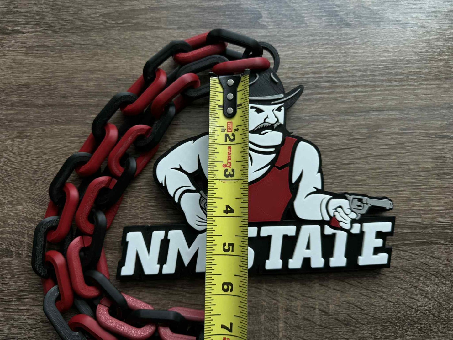 New Mexico State Aggies Logo Oversized Necklace, Pendant Chain