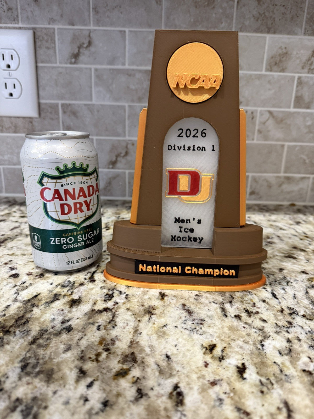 Denver pioneers 2026 hockey national championship trophy 3d printed custom