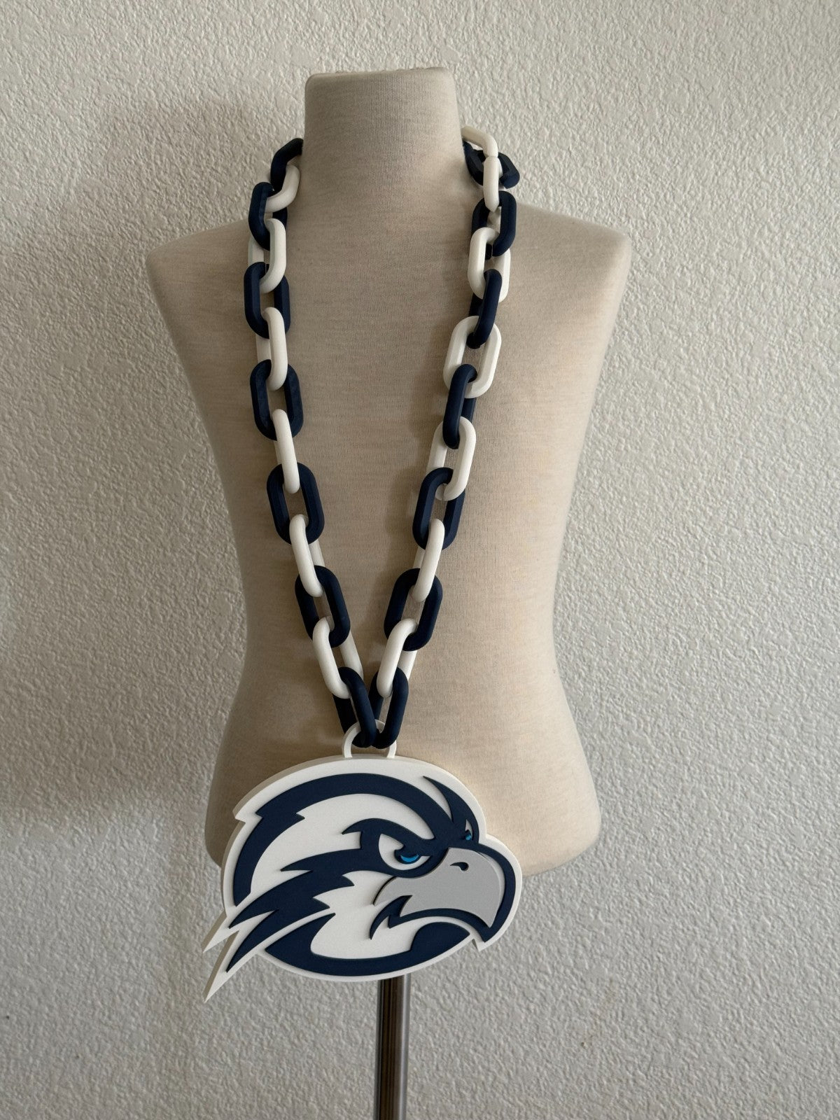 UNF Ospreys Oversized Necklace Hype Chain NCAA Fan Big Logo Blue Grey