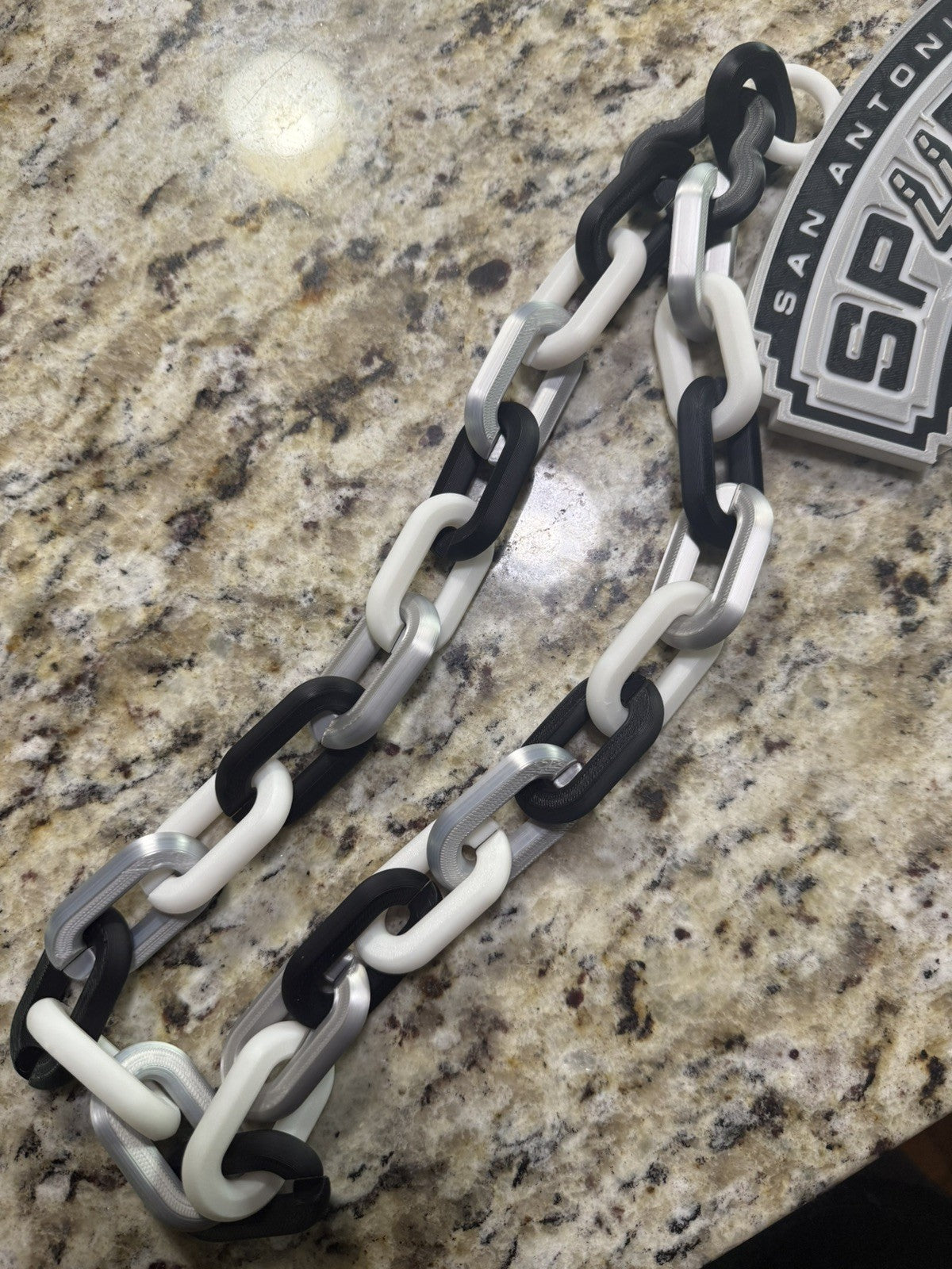 San Antonio Spurs Chain 3d Printed Hype Chain. Throw Back Custom free shipping