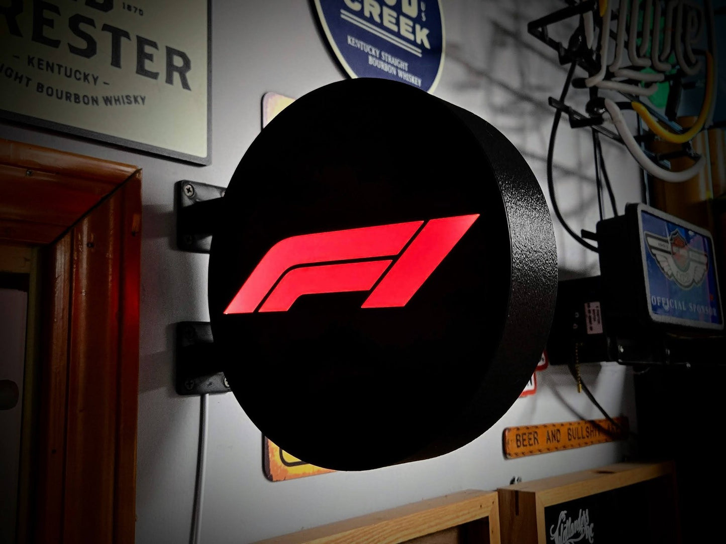 F1 - FORMULA ONE 12 Inch Light Box LED Sign 3D Printed Wall Decor Man Cave