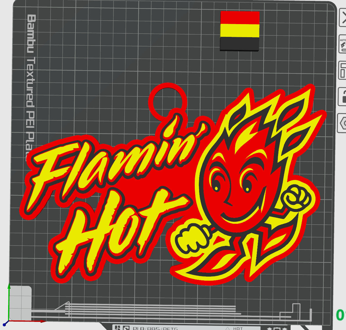 Flamin Hot 3D printed Hype Chain with 26 Links Per Chain